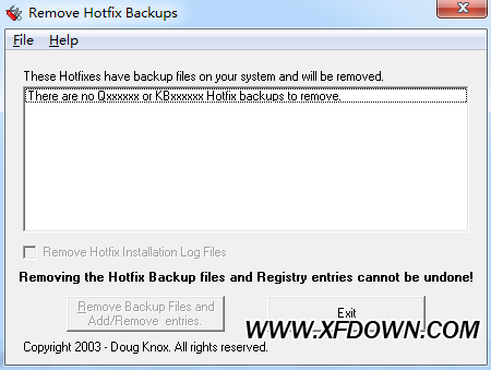 XP Remove Hotfix Backups