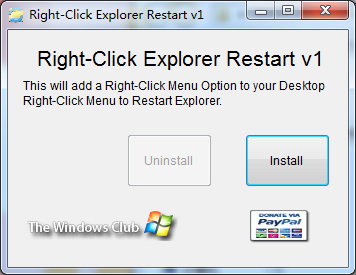 Right-Click Explorer Restart